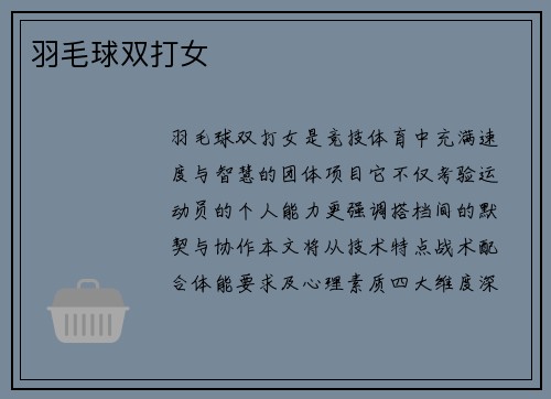 羽毛球双打女